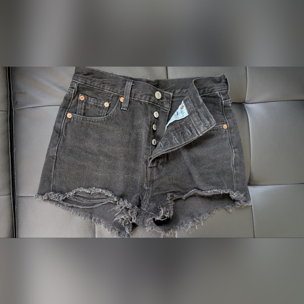 Levi's 501 Black Denim shorts
